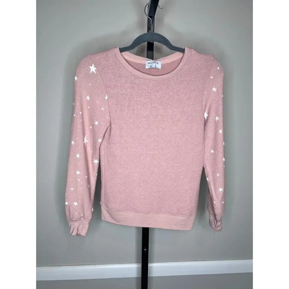 Wildfox Kids Star Print Lounge Set Pink White Stars Size M 7/8 NWT